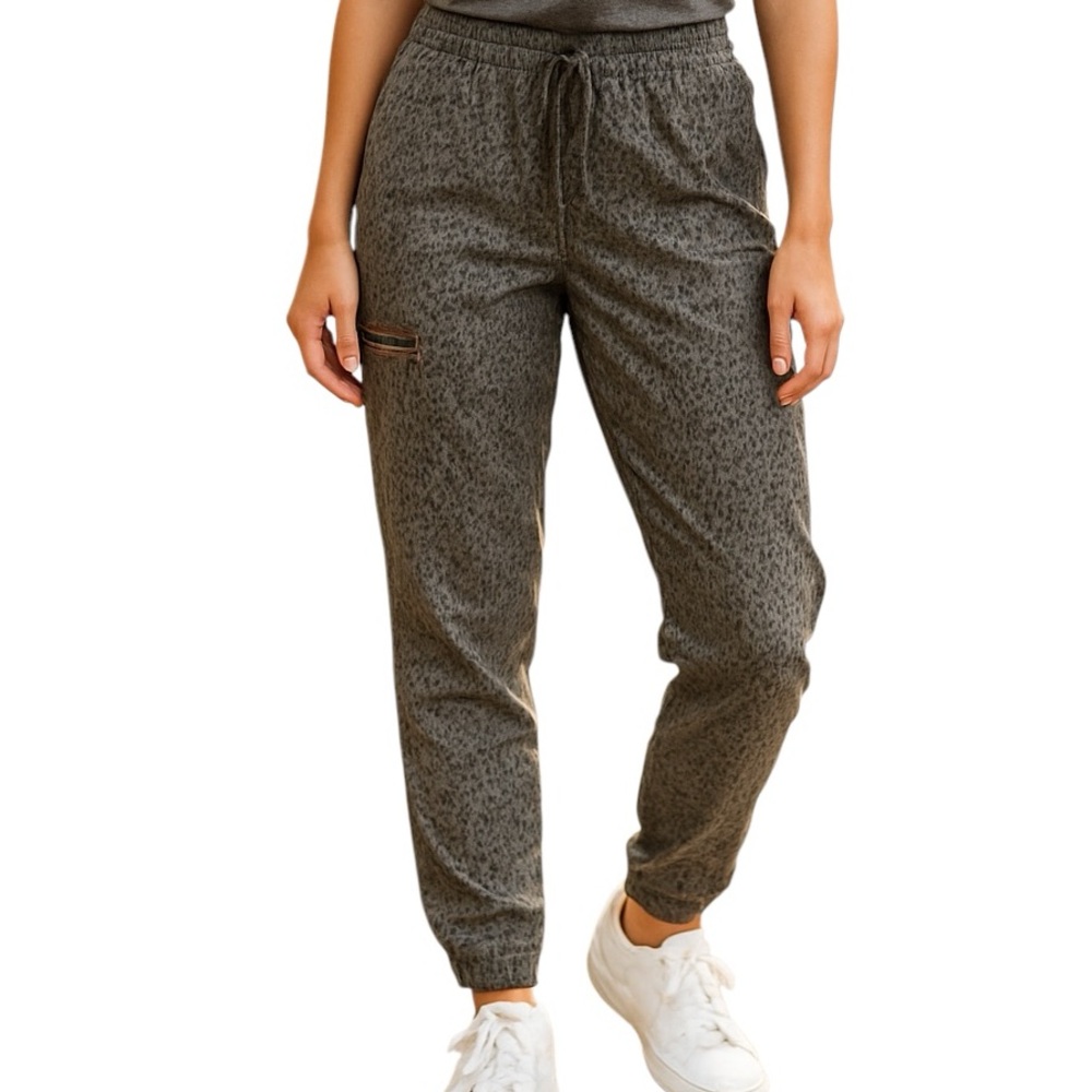 Nicole Miller Animal Print Joggers 100% Lyocell High Rise Casual Size Large